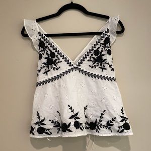 zara embroidered tank top!